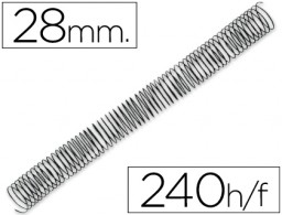 CJ50 espirales Q-Connect metálicos negros 28mm. paso 5:1